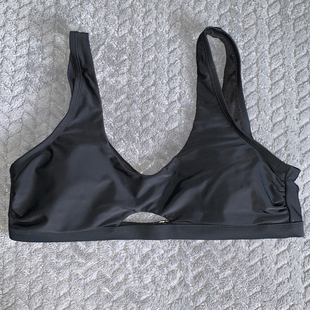 Time and Tru Black Bathing Suit Top
